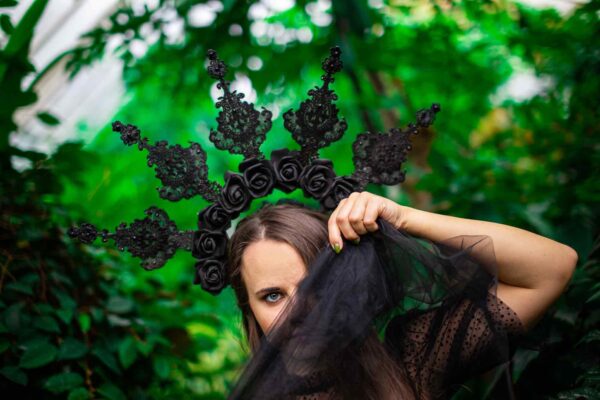Black Lace Halo Crown - Image 6