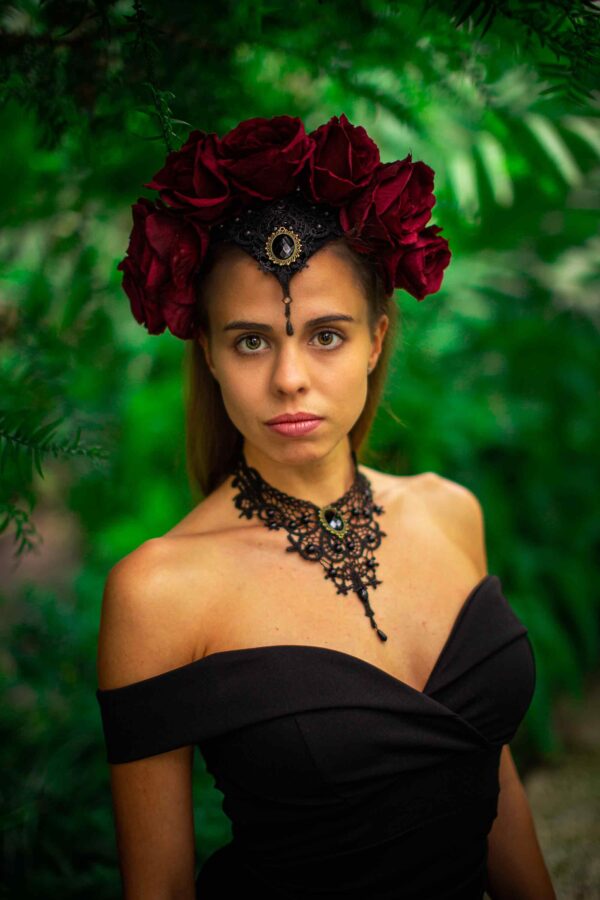 Red Wine Roses Crown - Image 5