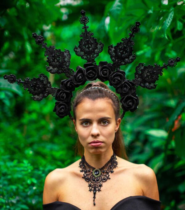 Black Lace Halo Crown